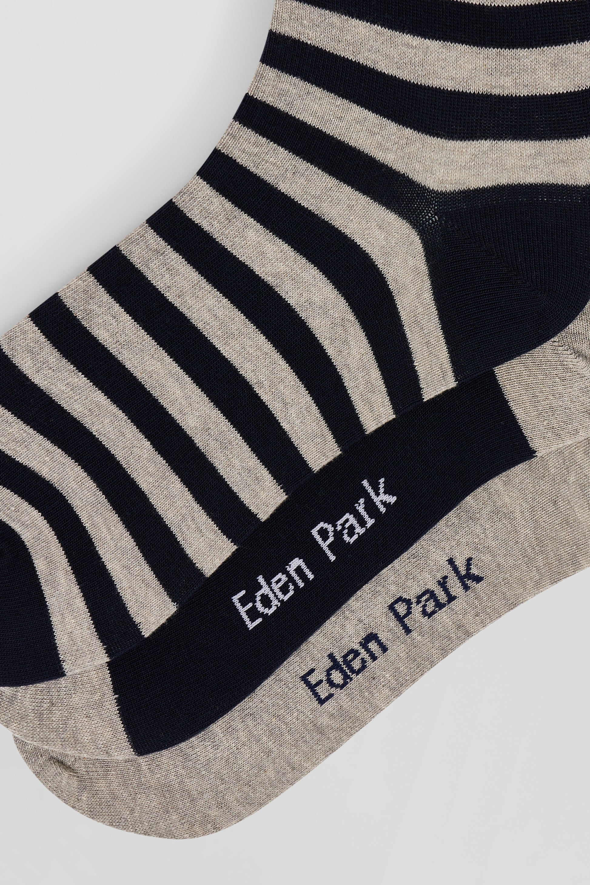 Lot de trois paires de chaussettes rayées grises et marine EDEN PARK