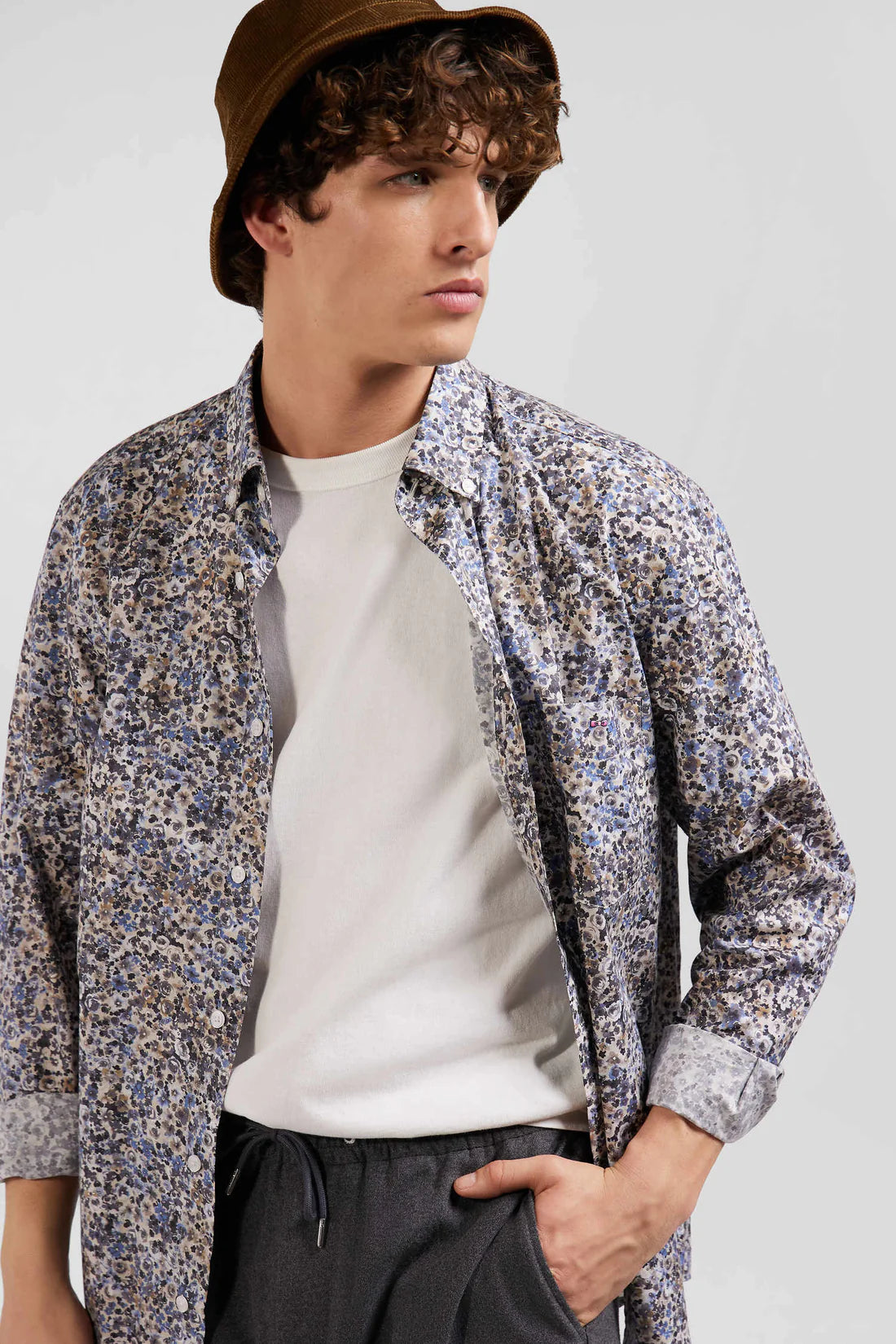 Chemise en coton microimprimé floral coupe Regular EDEN PARK