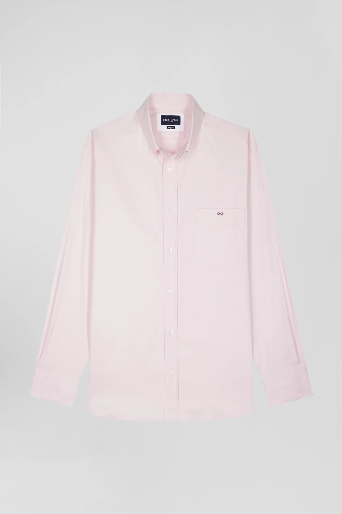 Chemise unie rose en coton stretch mélangé coupe Regular EDEN PARK