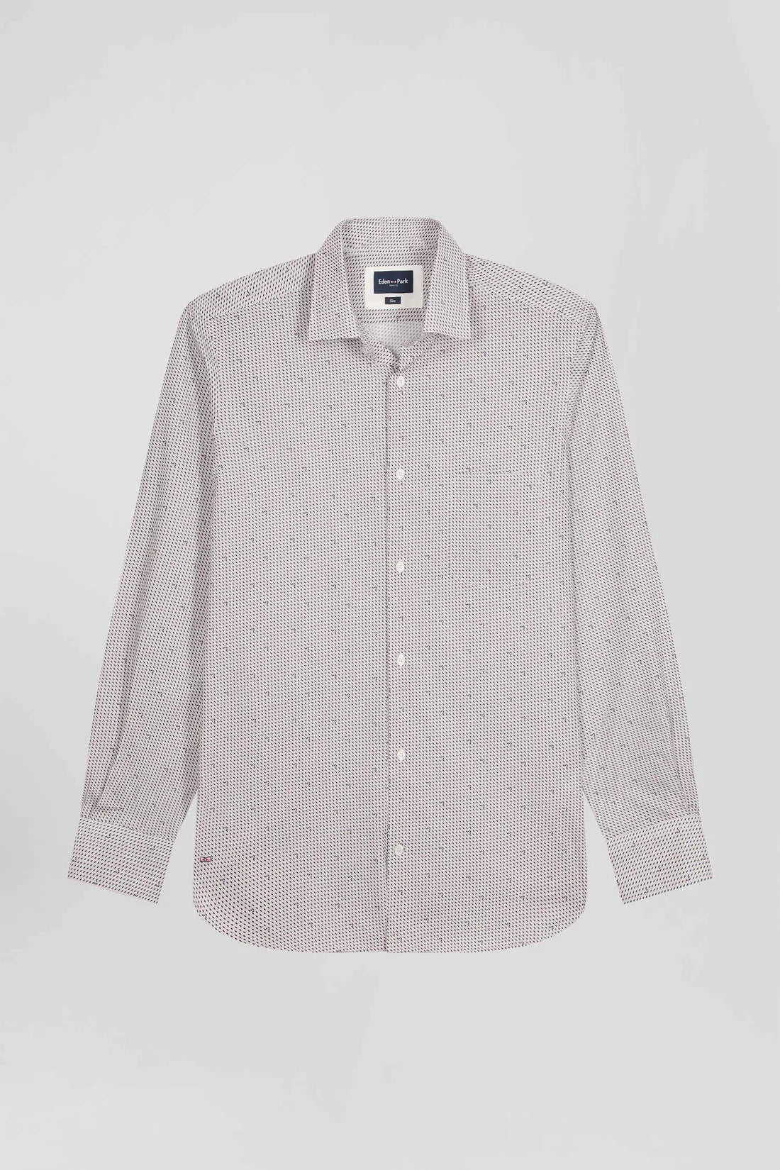 Chemise en coton à micro-motifs rose coupe Slim EDEN PARK