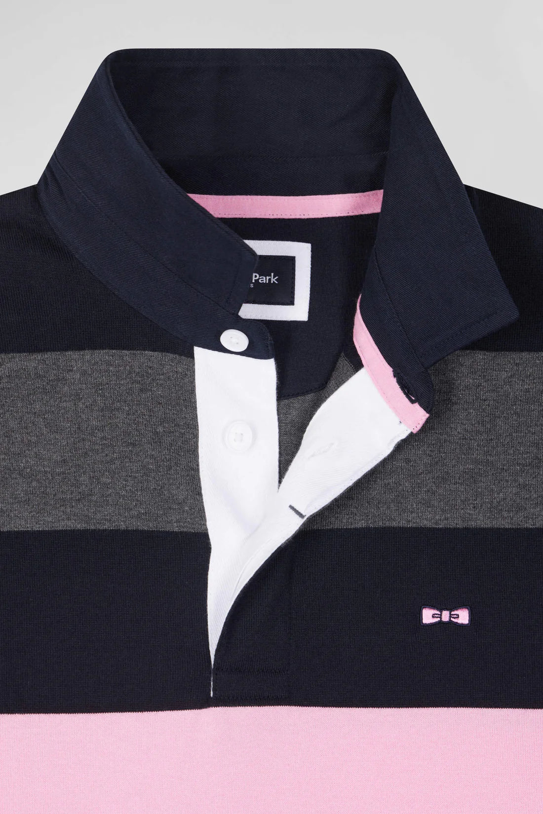 Maillot manches longues en coton gris cerclé EDEN PARK