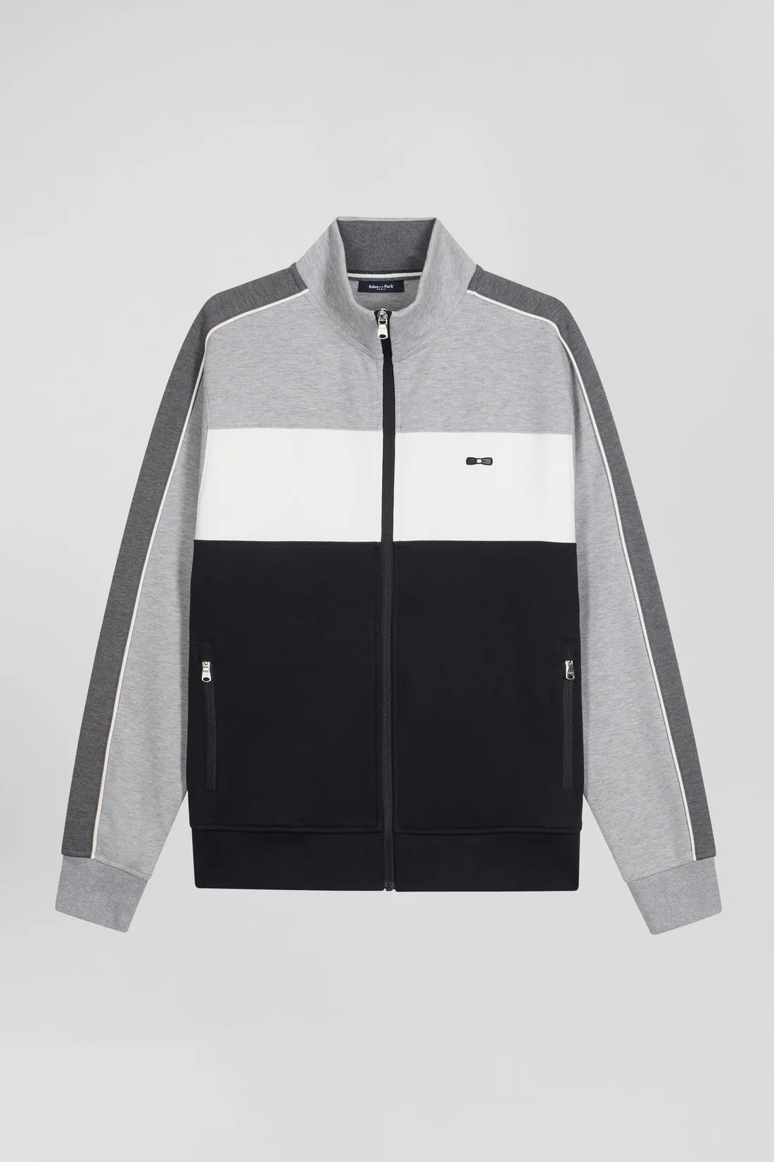 Sweatshirt zippé colorblock noir coupe Regular EDEN PARK