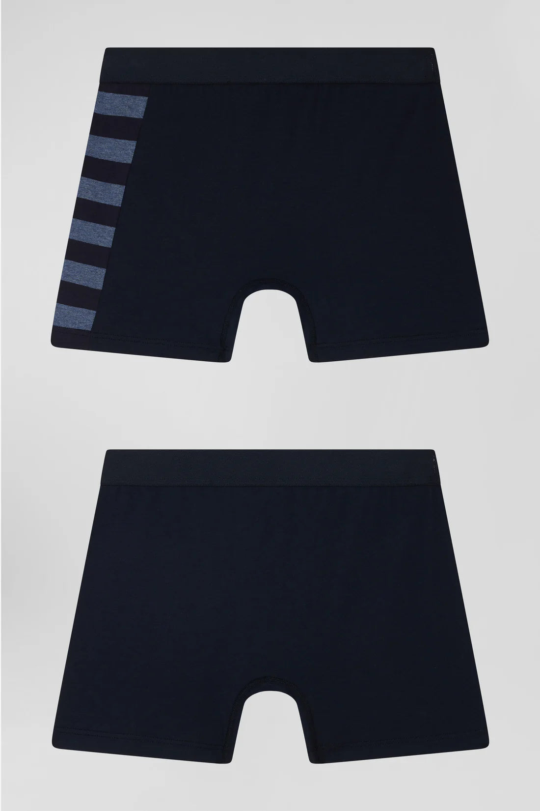 Lot de 2 boxers bleu marine détails cerclés bleus en coton stretch EDEN PARK