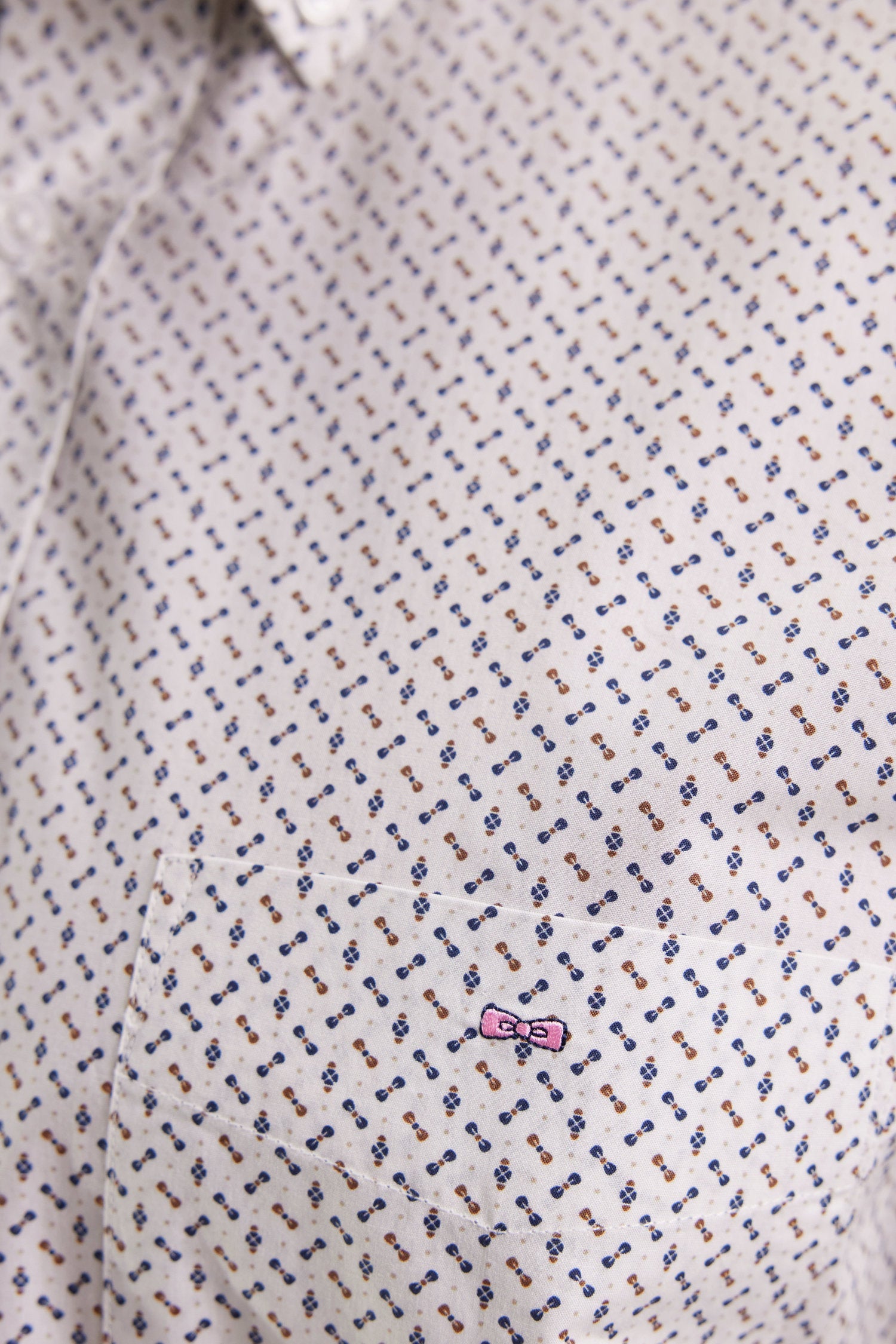 Chemise en coton blanc à micro-motifs nœuds papillon EDEN PARK