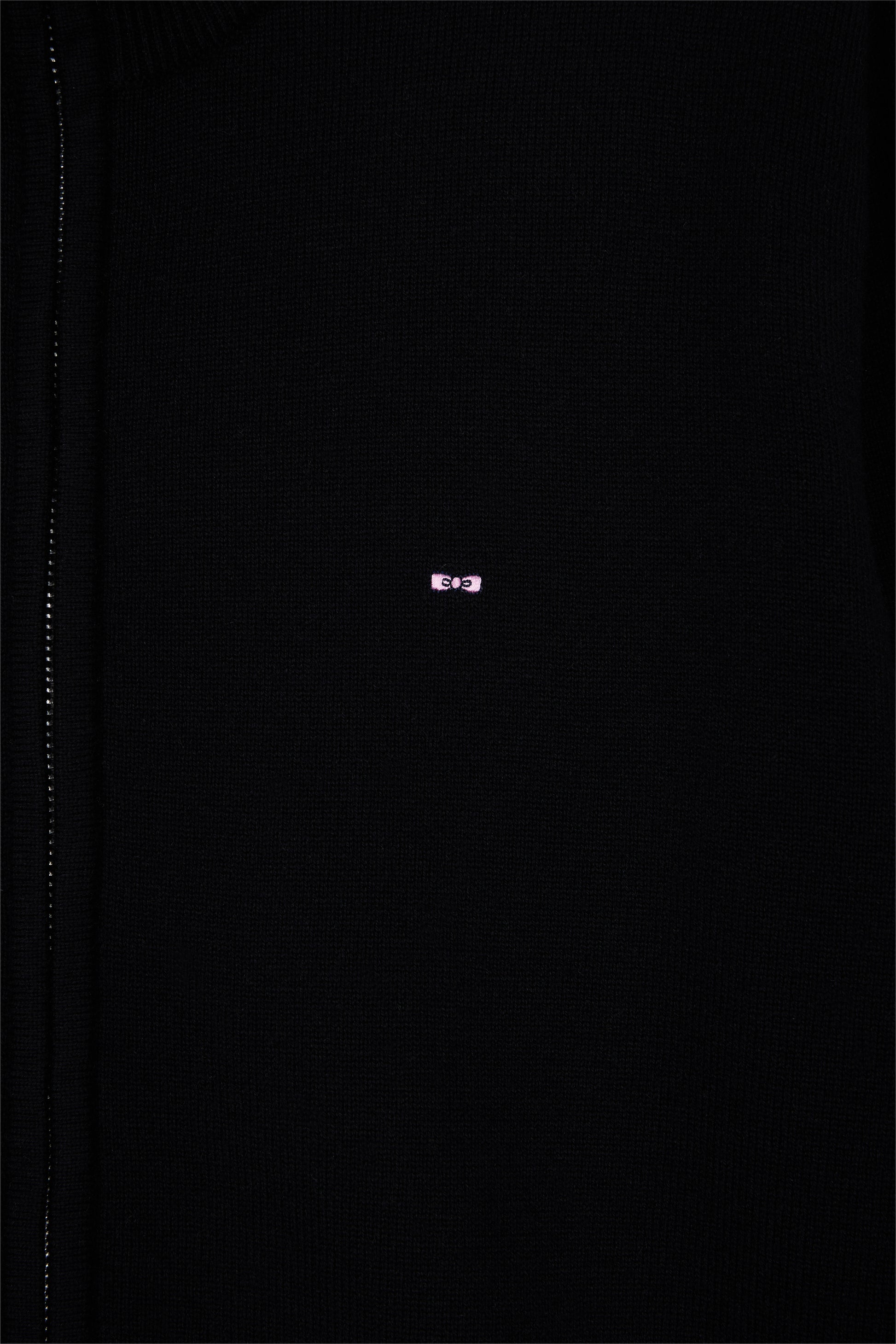 Cardigan zippé en laine et coton noir EDEN PARK