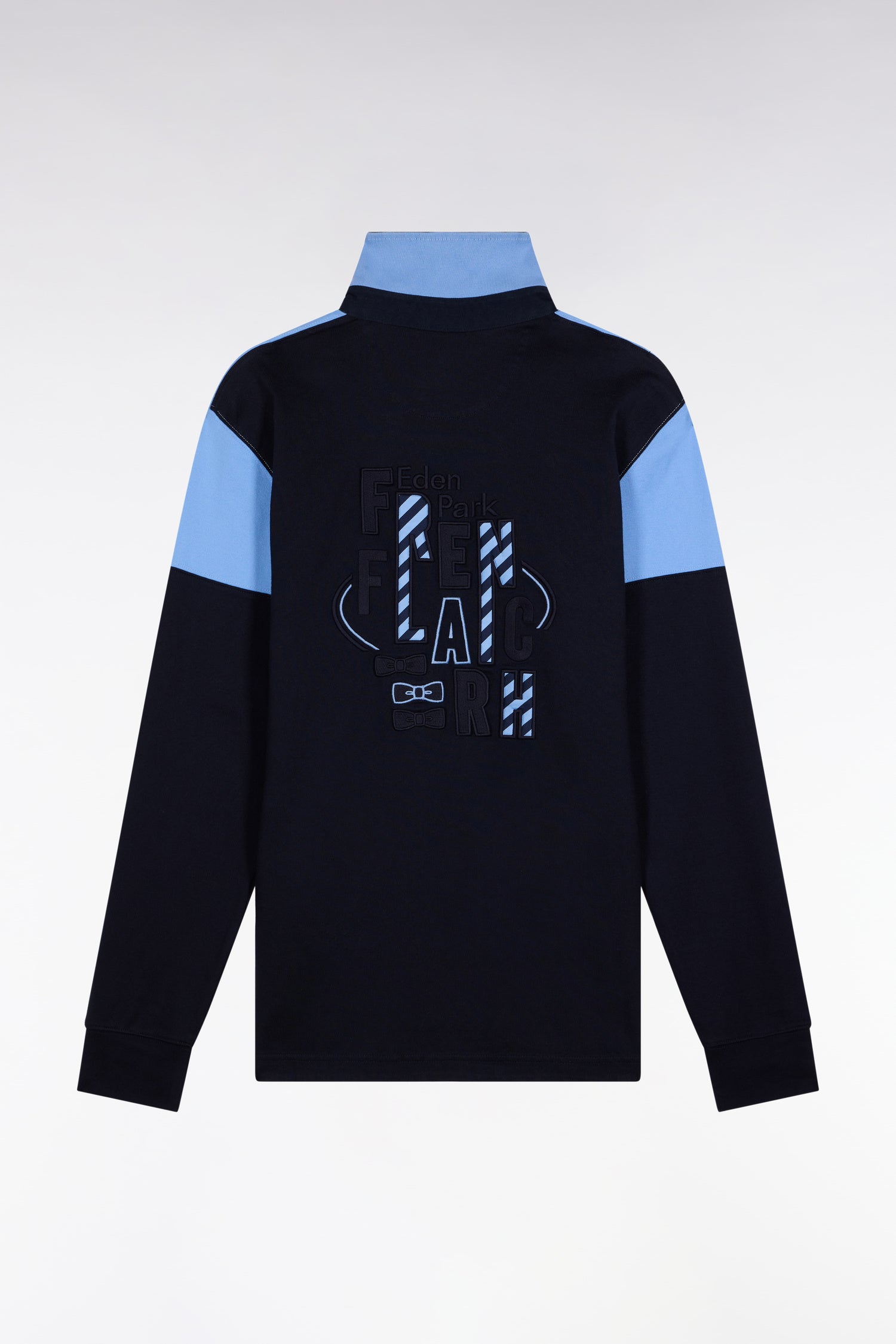 Maillot à manches longues en jersey bicolore marine et ciel coupe droite EDEN PARK
