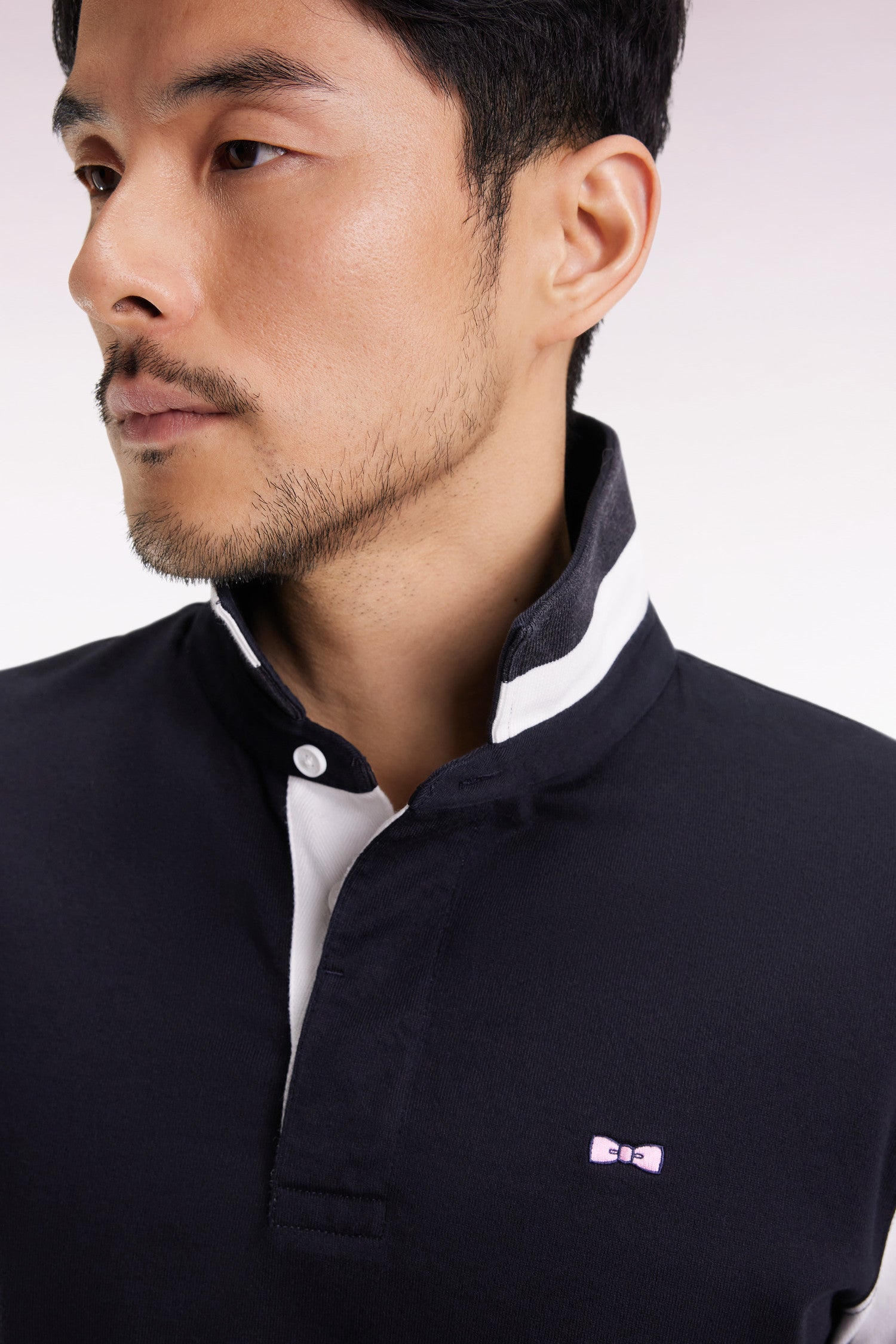 Maillot à manches longues en jersey colorblock noir coupe droite EDEN PARK