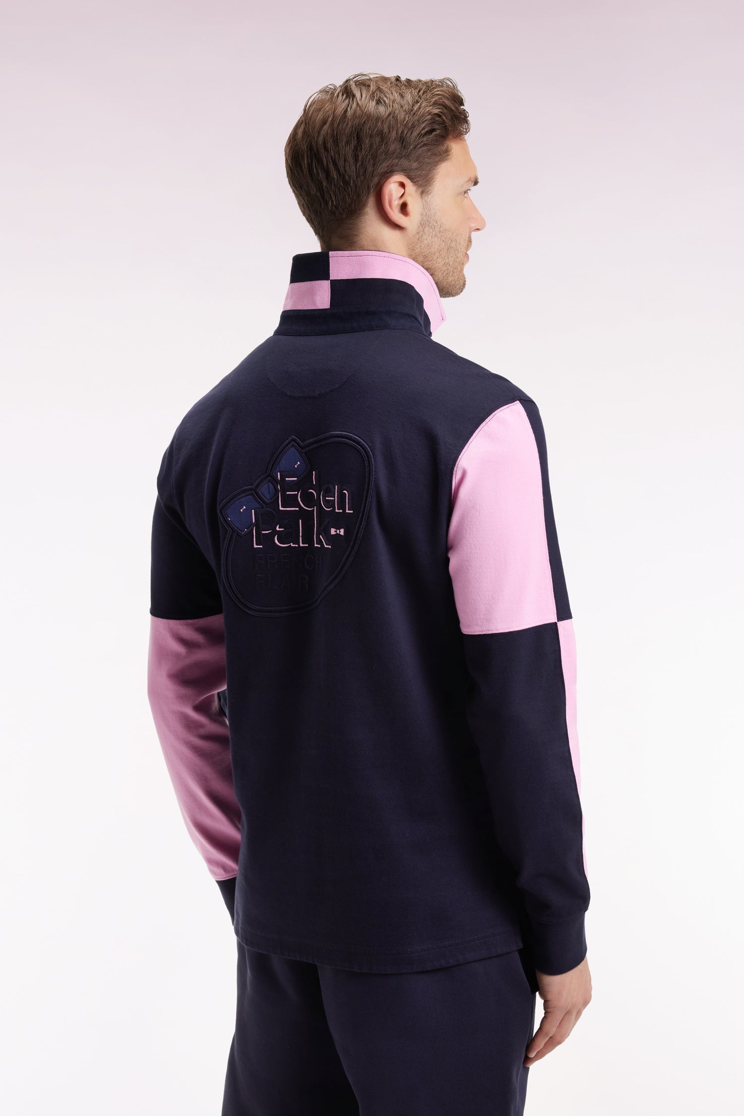 Maillot à manches longues en jersey colorblock marine coupe droite EDEN PARK