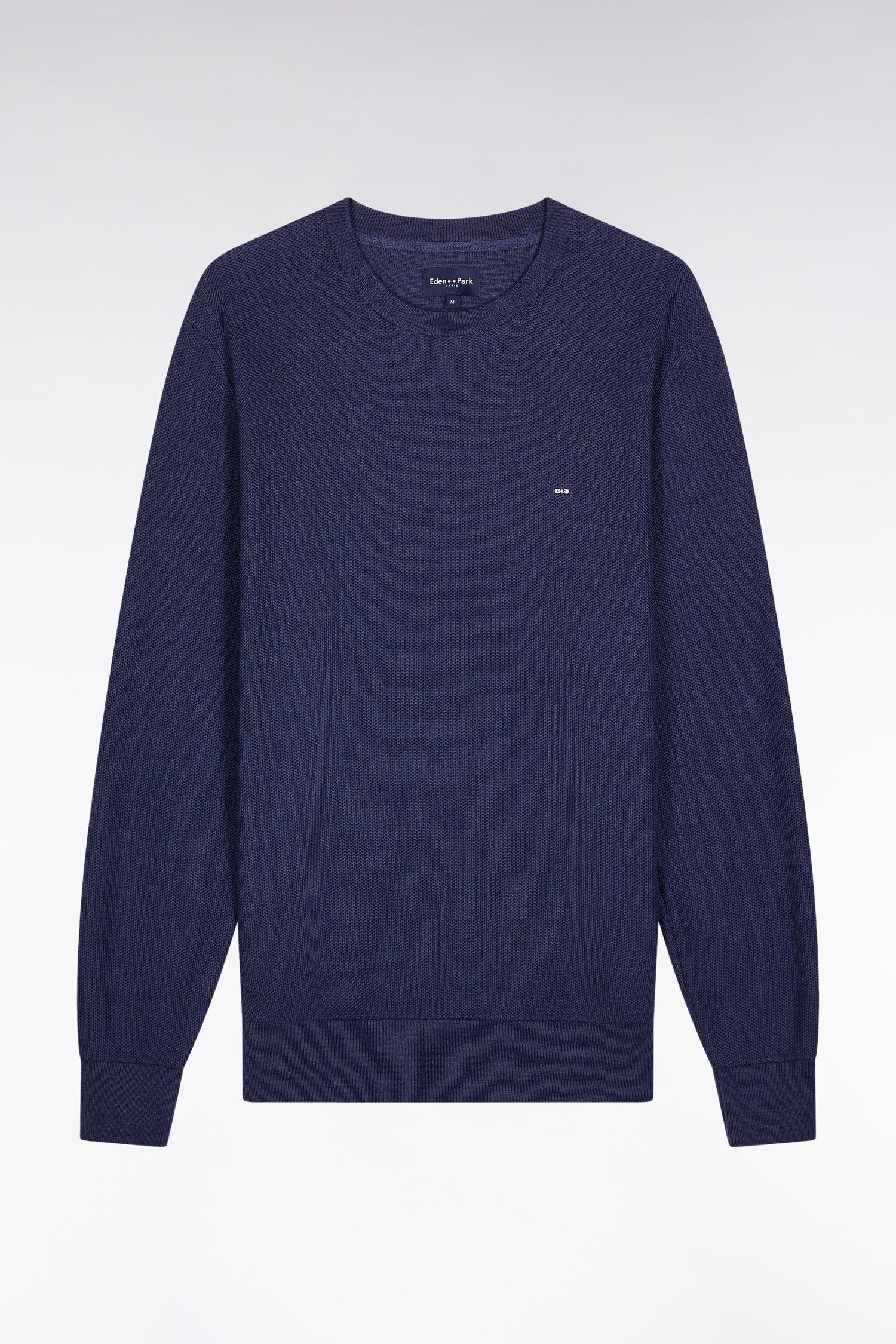 Pull col rond en coton nid d'abeille EDEN PARK