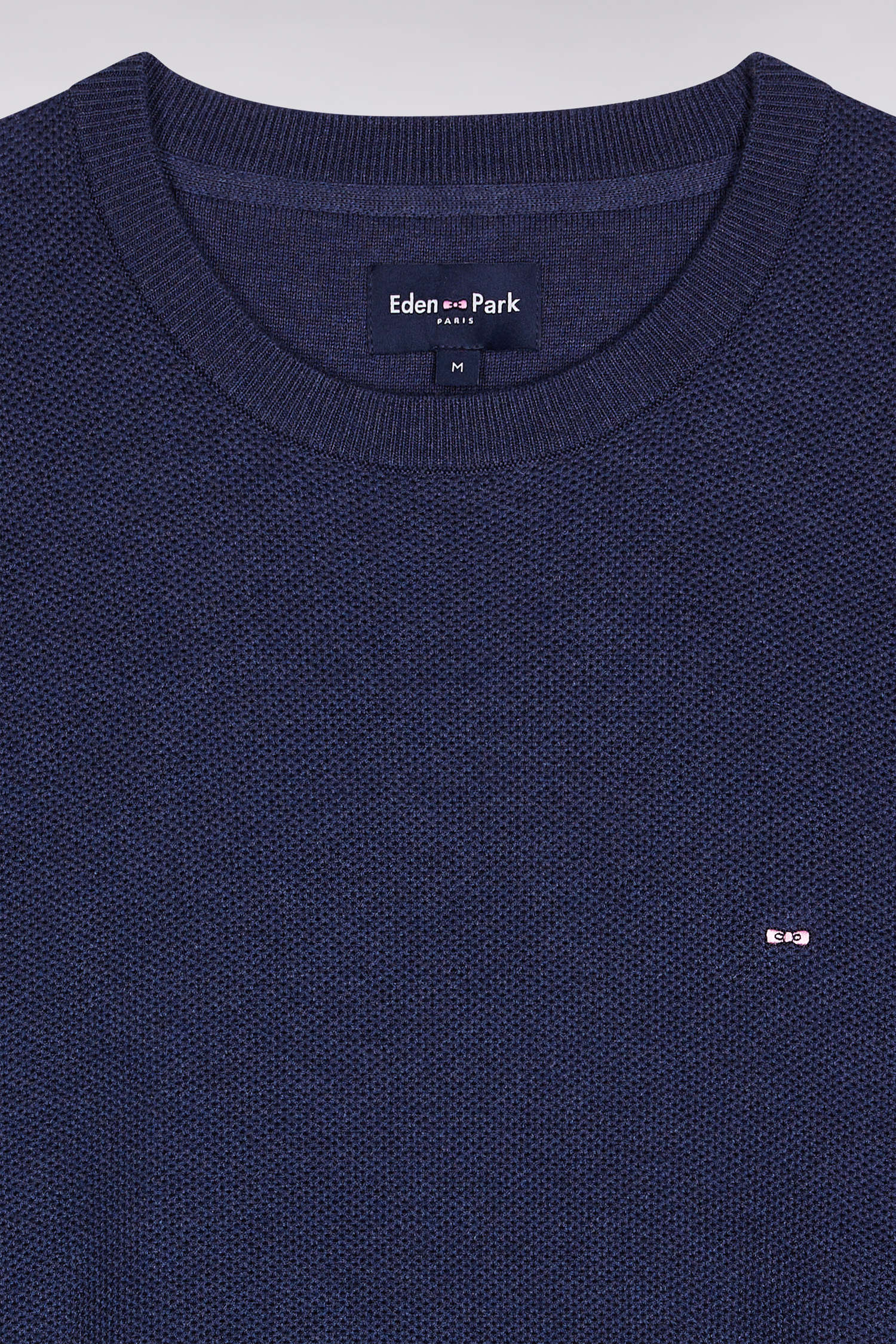 Pull col rond en coton nid d'abeille EDEN PARK