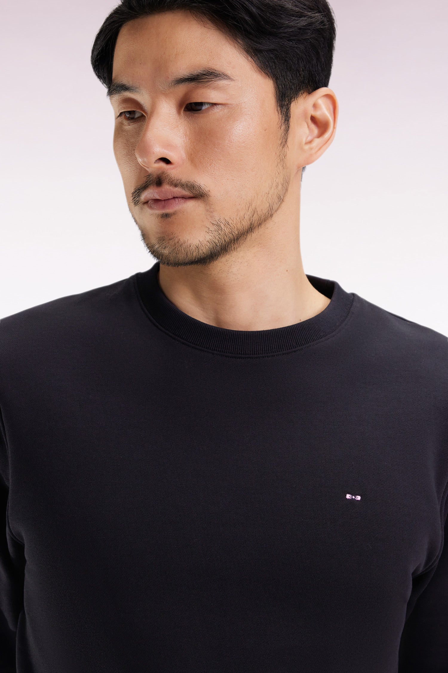 Sweatshirt à col rond en coton marine coupe droite EDEN PARK