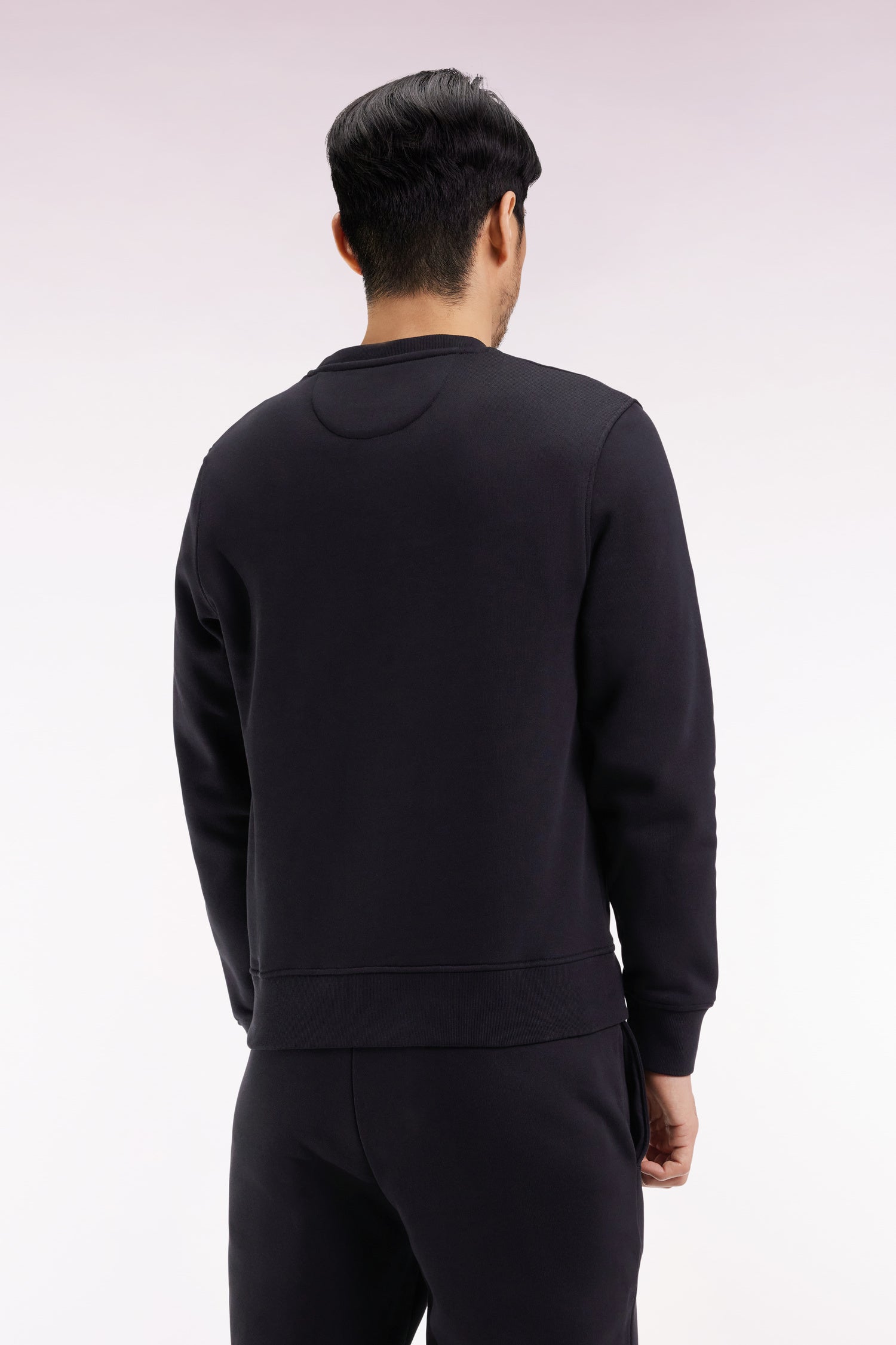 Sweatshirt à col rond en coton marine coupe droite EDEN PARK