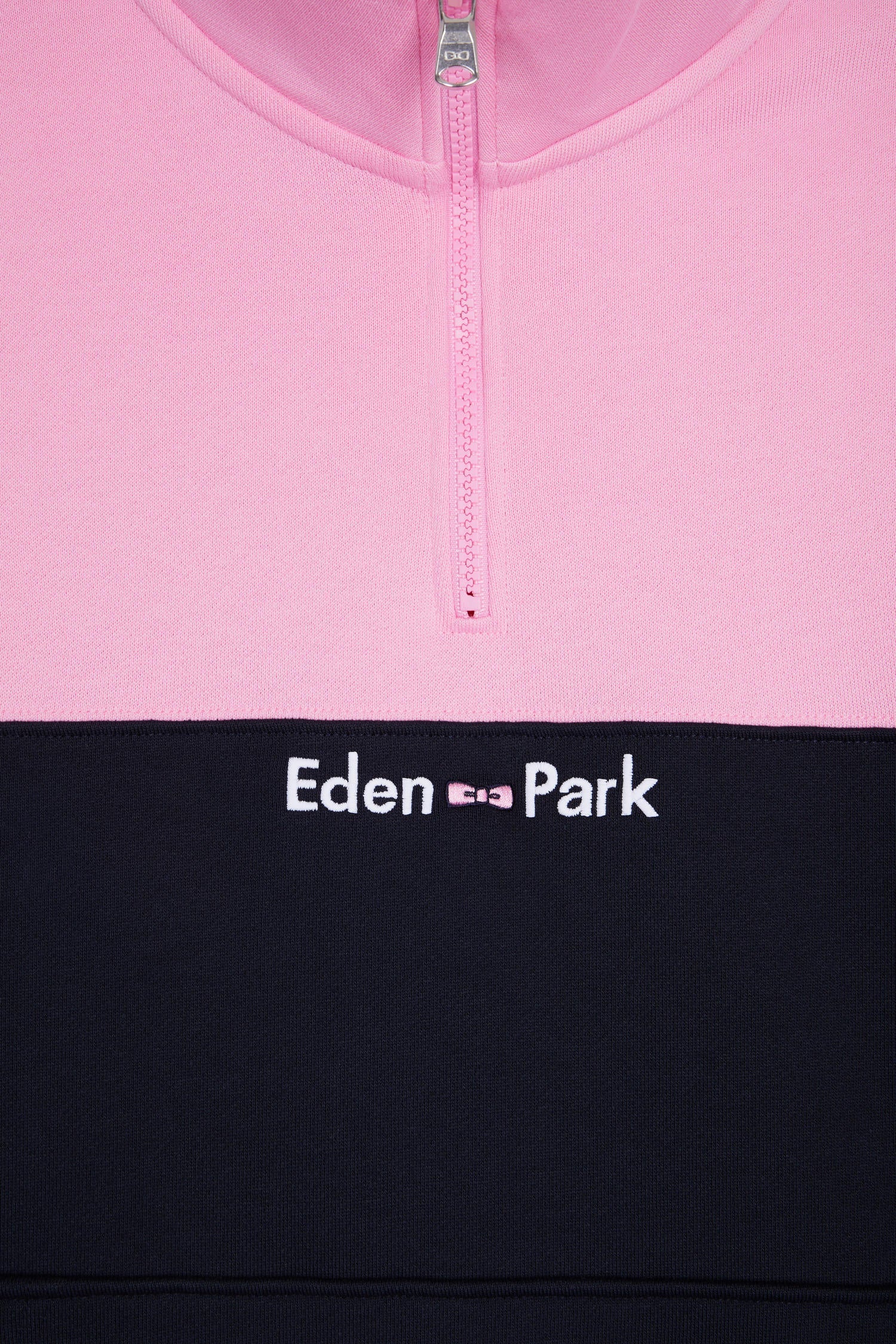 Sweatshirt col camionneur en molleton bicolore rose EDEN PARK