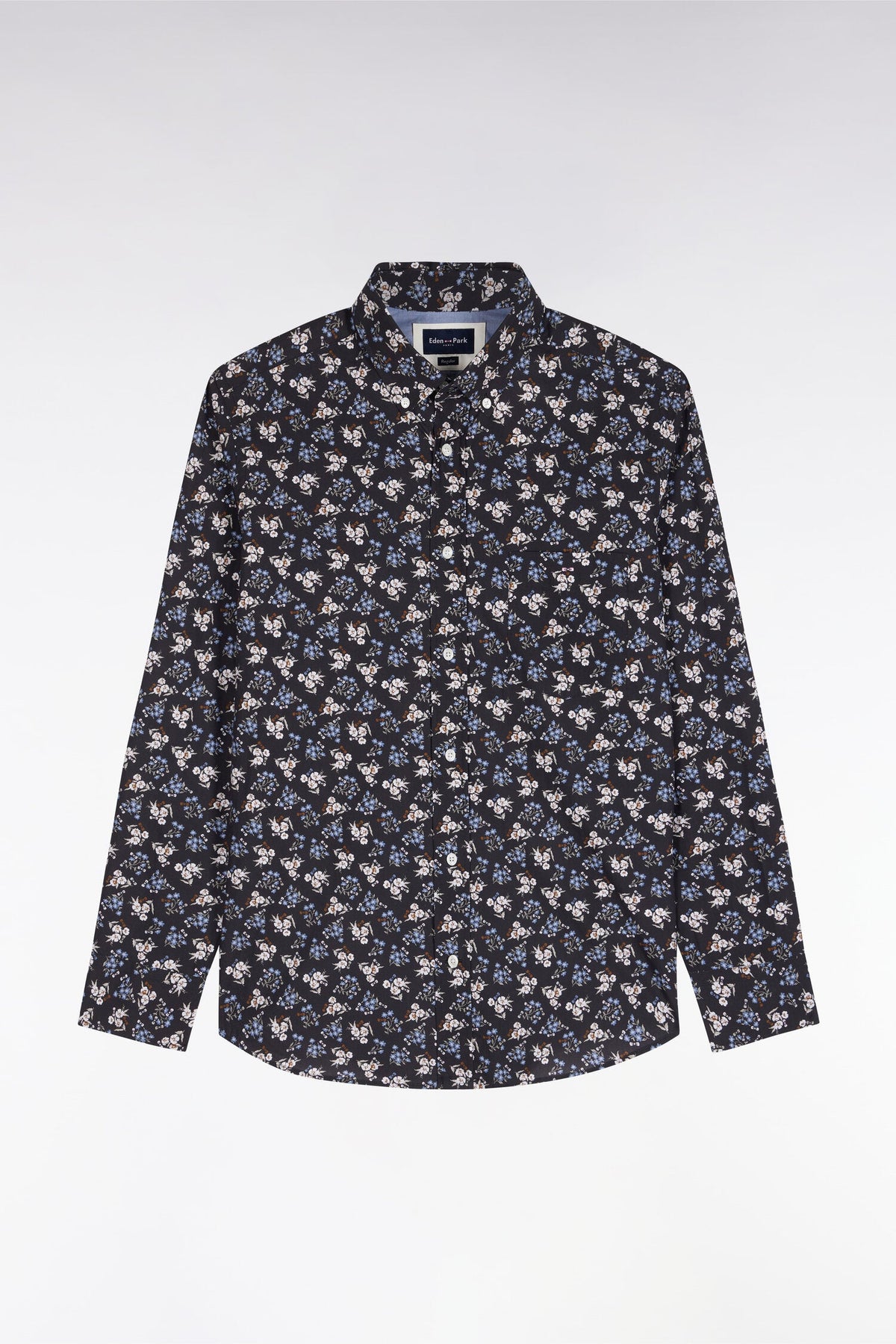 Chemise marine à micromotifs fleurs Eden Park
