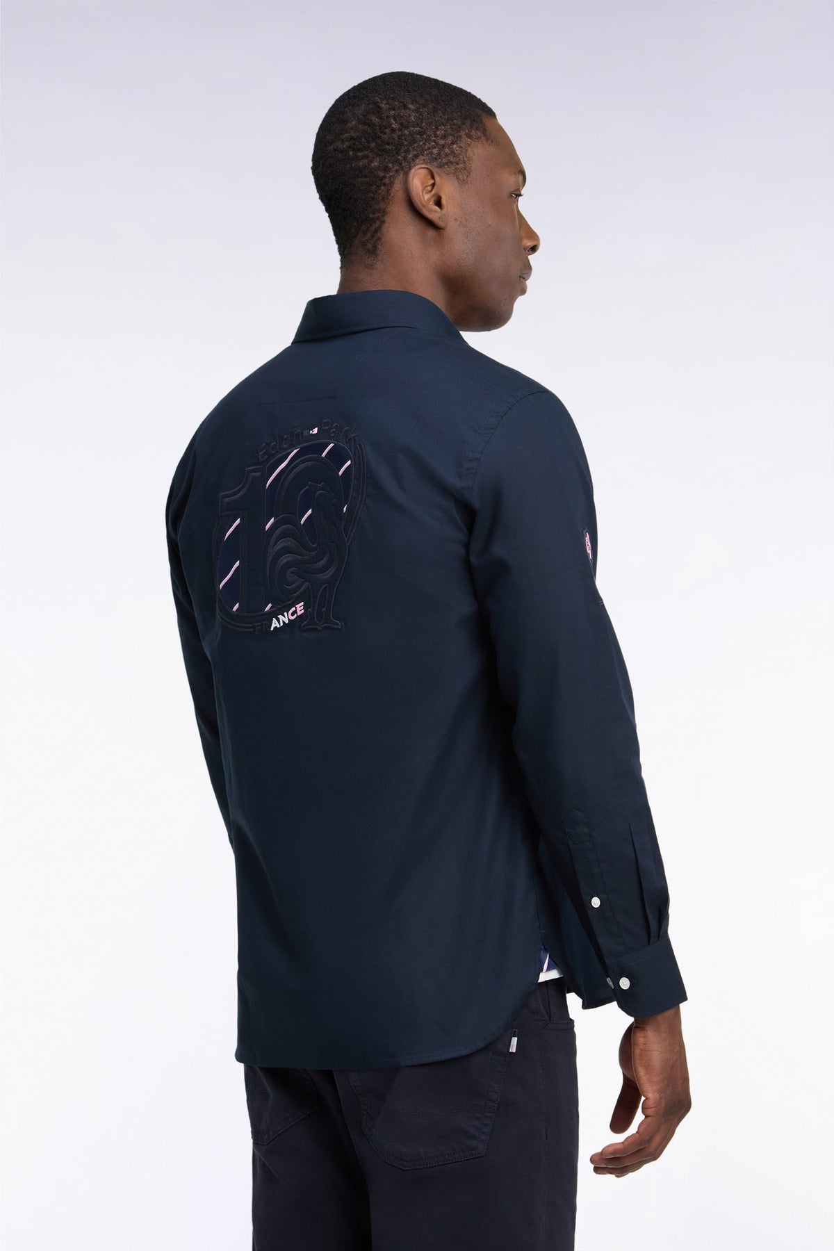 Chemise XV de France en coton marine  Eden Park