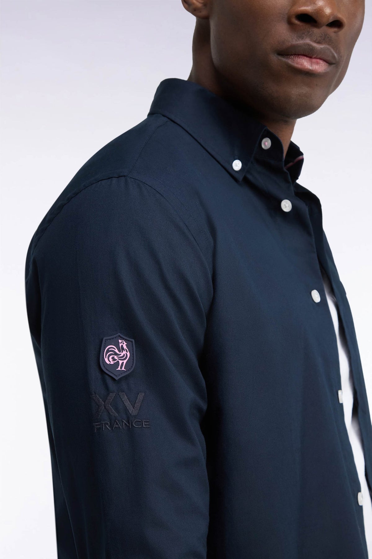 Chemise XV de France en coton marine  Eden Park