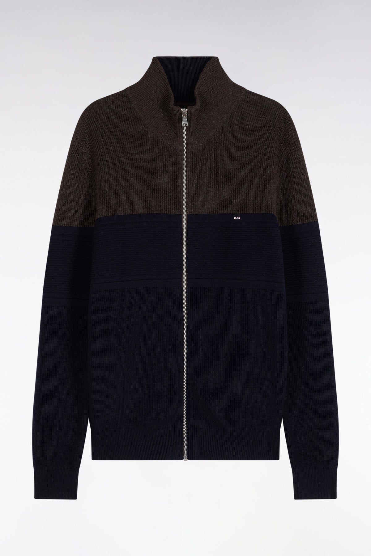 Cardigan zippé bicolore en laine mérinos Eden Park