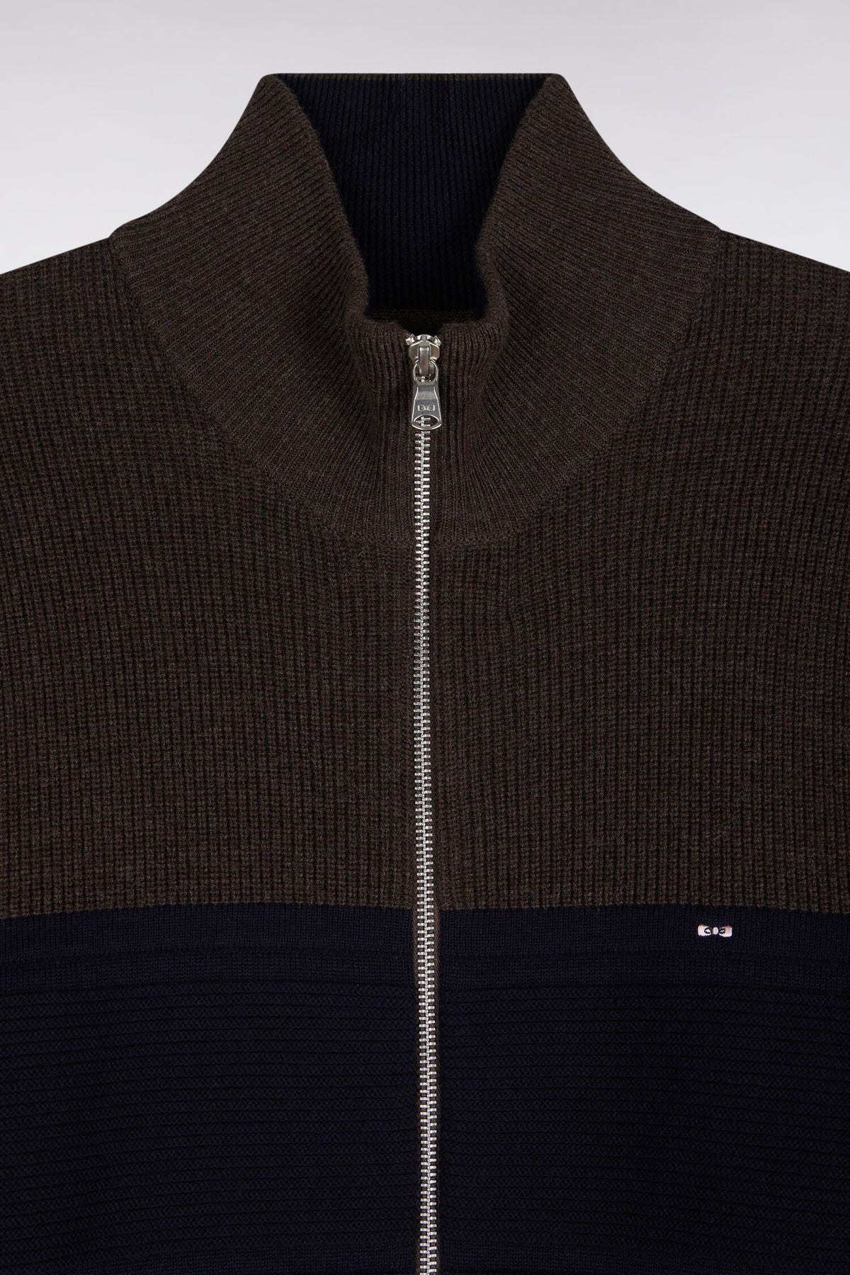 Cardigan zippé bicolore en laine mérinos Eden Park