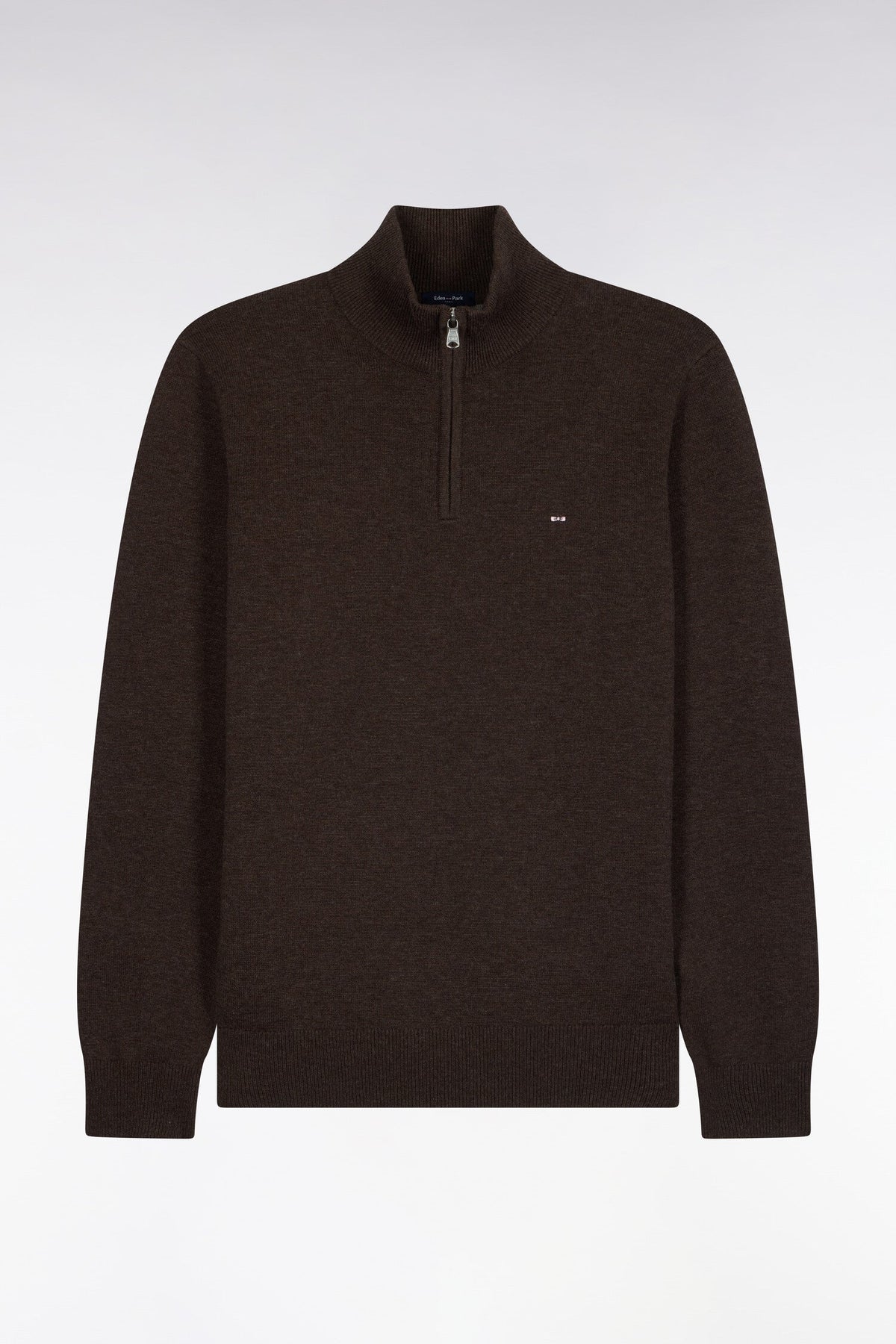 Pull col camionneur en laine et coton marron Eden Park