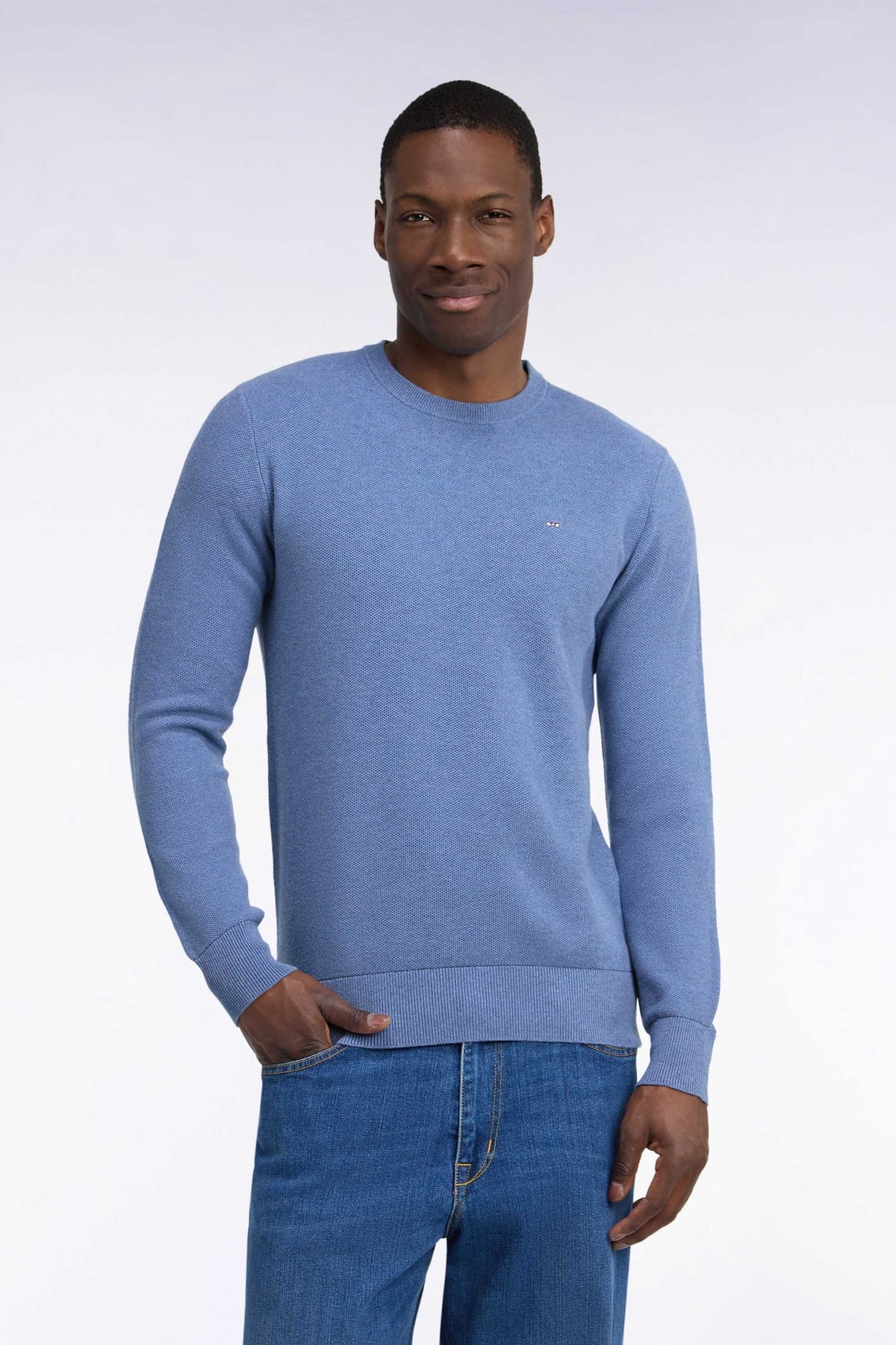 Pull col rond en coton nid d'Abeille Eden Park