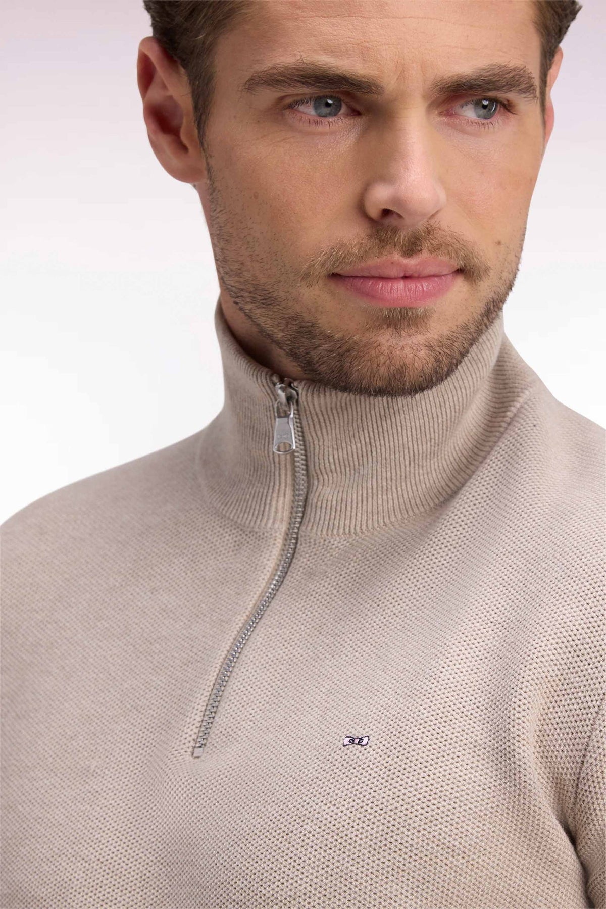 Pull col camionneur en coton beige Eden Park