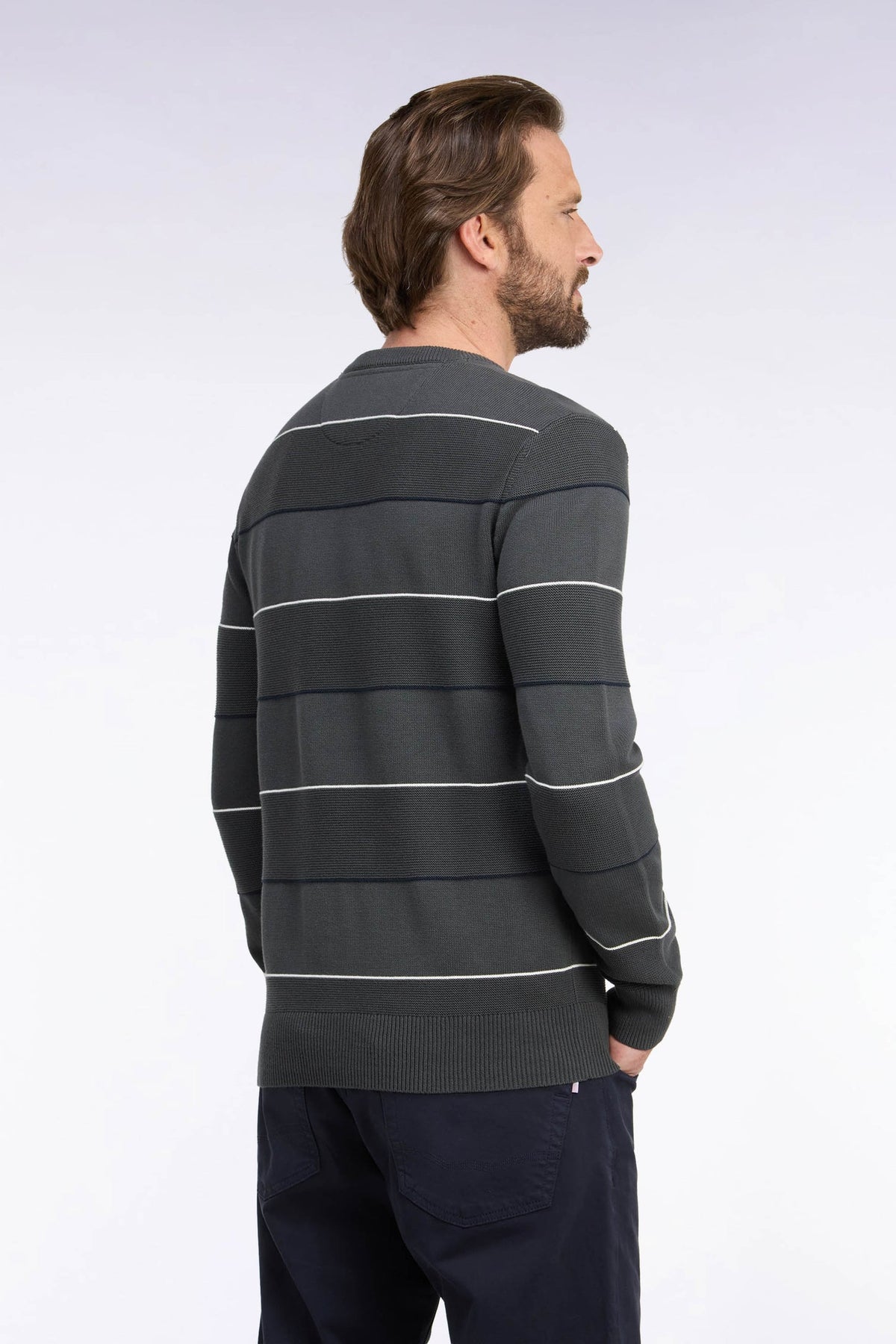 Pull à col rond en coton rayé Eden Park