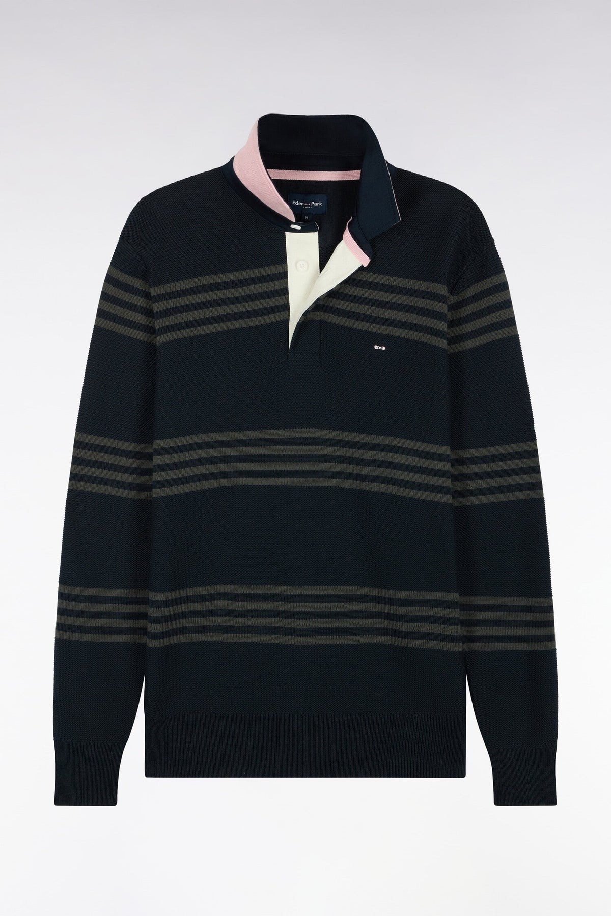Pull col maillot en coton chevron & point Ottoman Eden Park