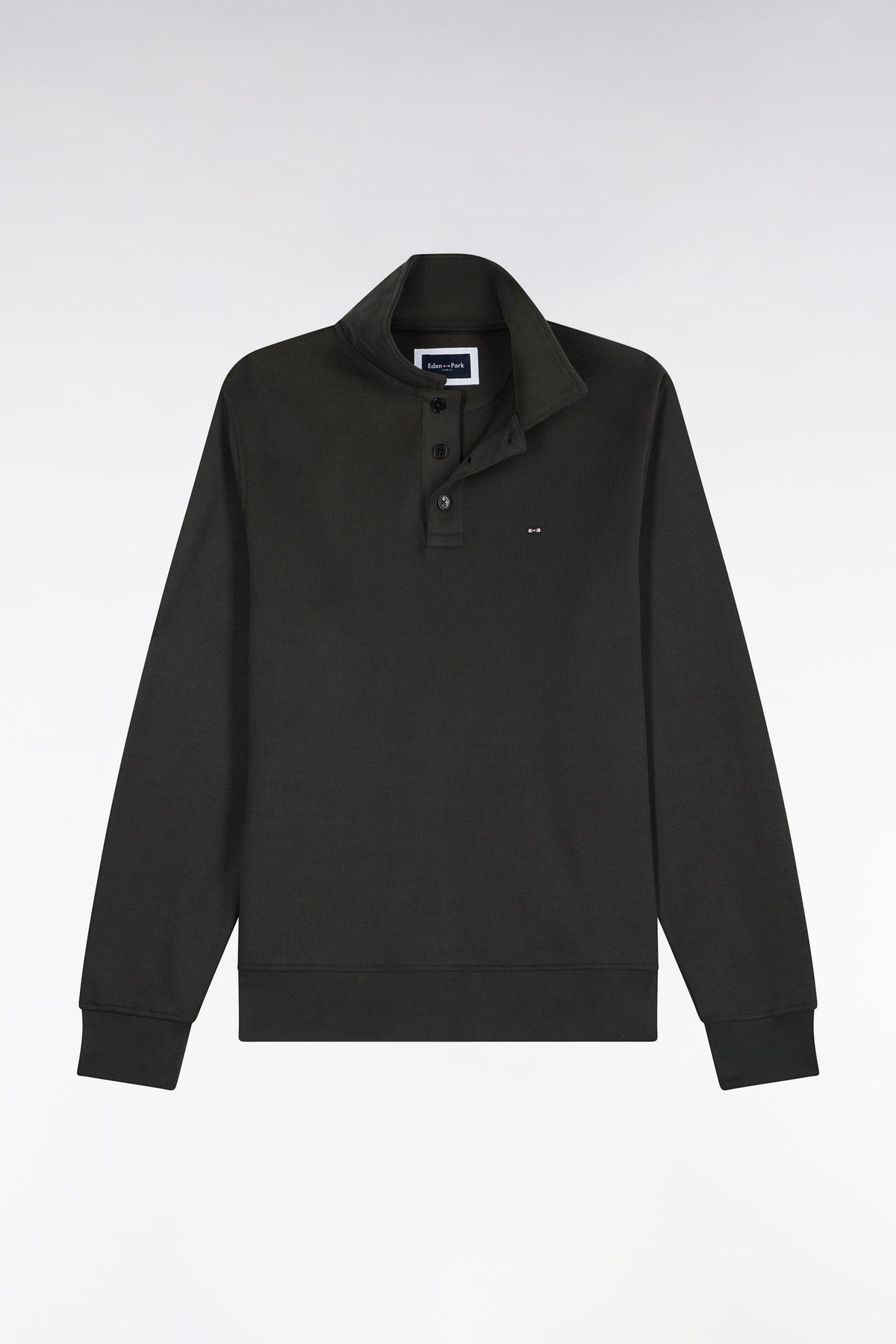 Sweat shirt à col polo en molleton coton Eden Park