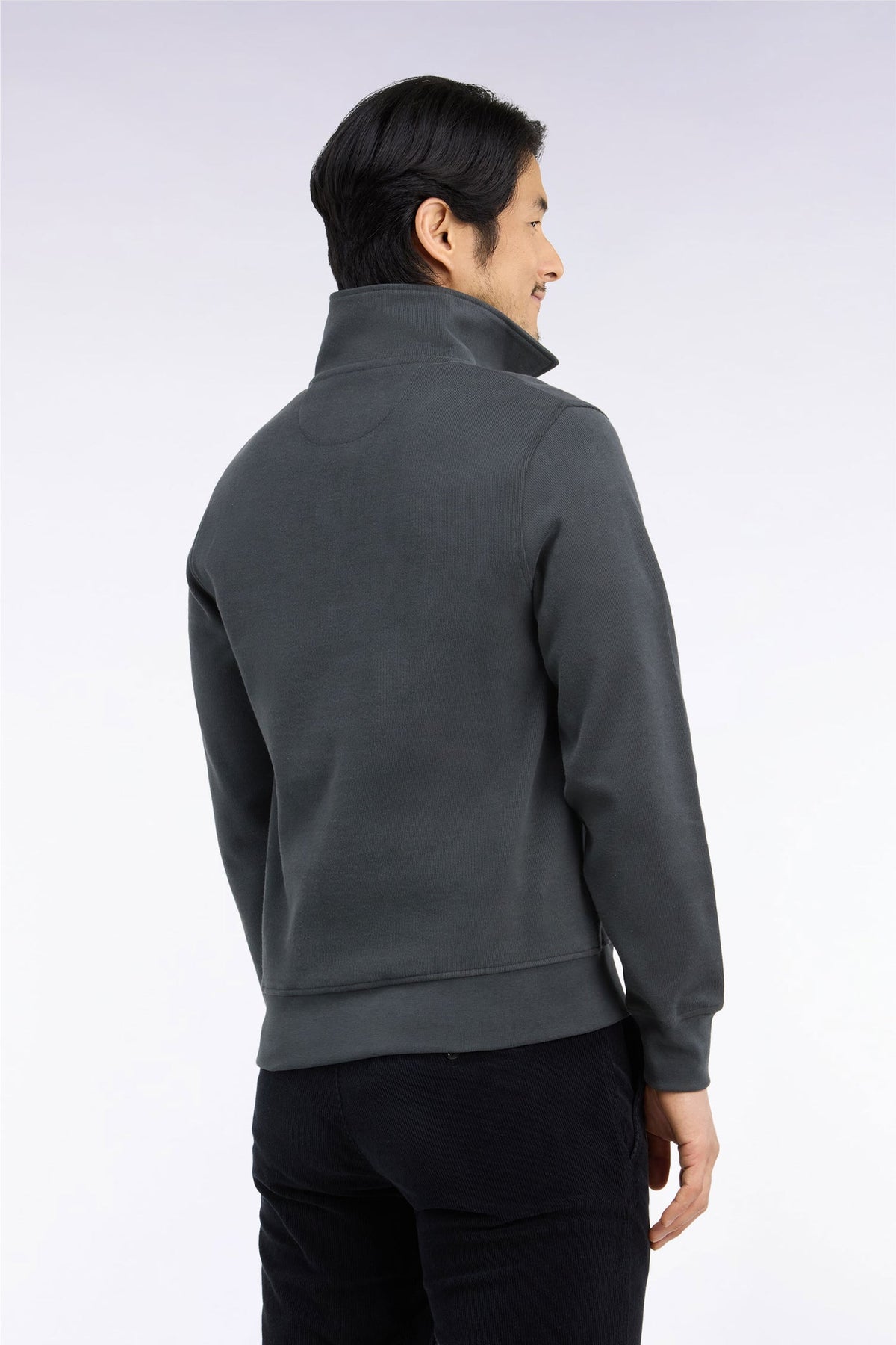 Sweat shirt à col polo en molleton coton Eden Park