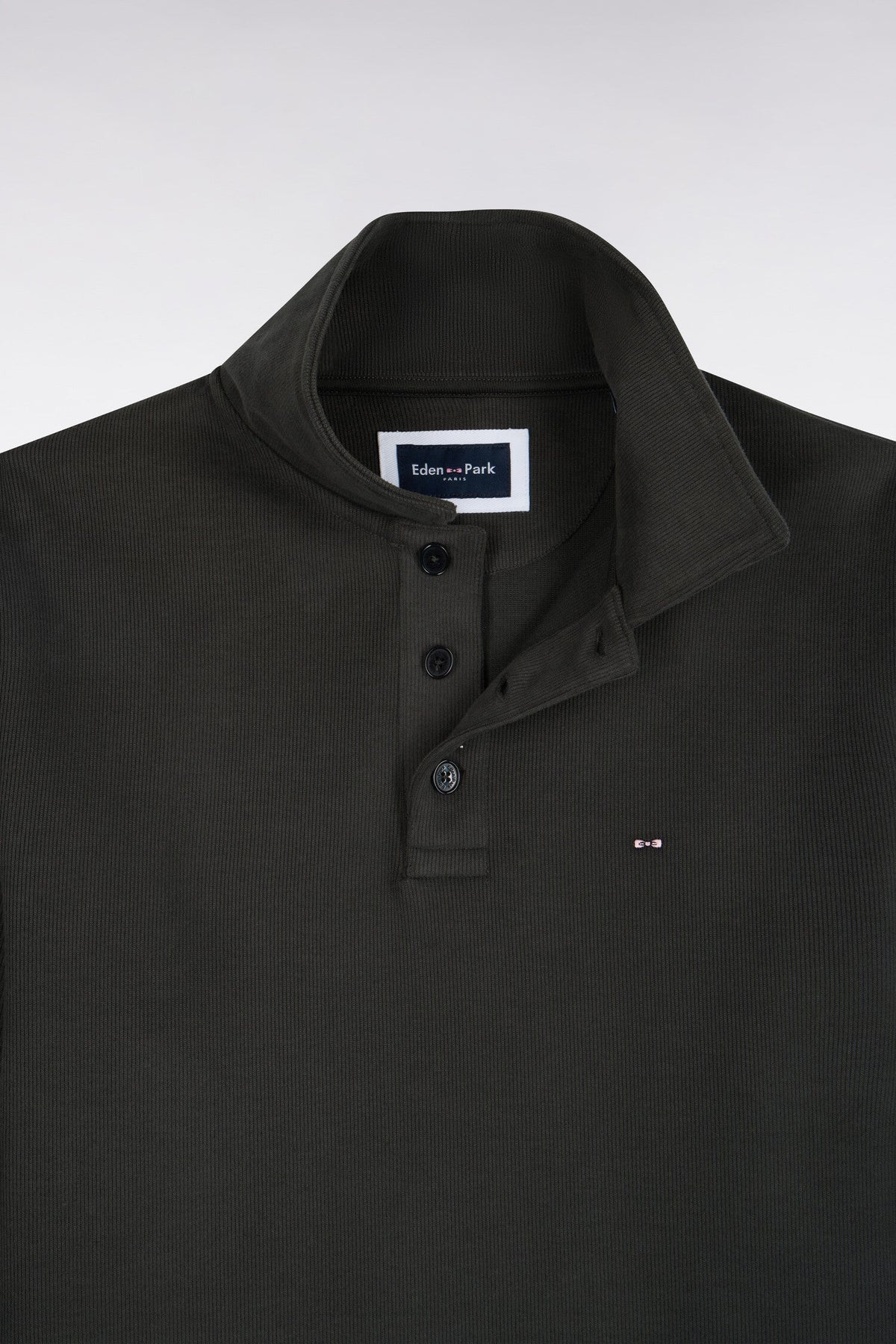 Sweat shirt à col polo en molleton coton Eden Park