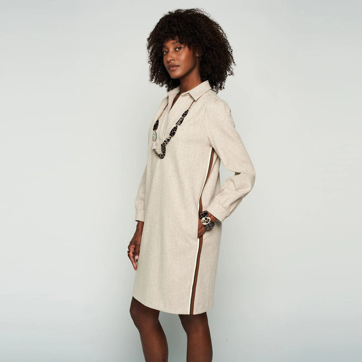 Robe en demi-velours à fines côtes Green Ice
