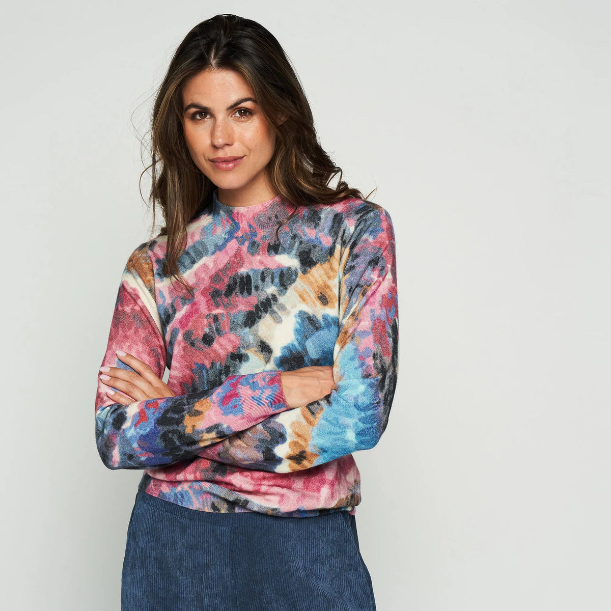 Pull en maille graphique imprimé pink Green Ice