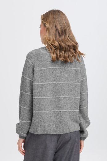 Cardigan gris à rayures FRANSA