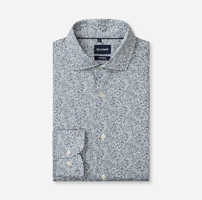 Chemise imprimée floral grège Olymp