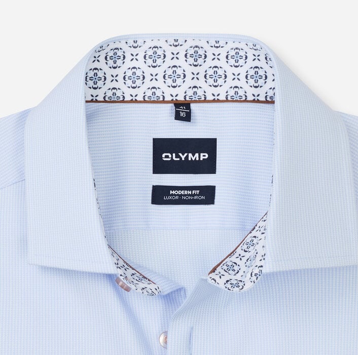 Chemise ciel col opposition Olymp
