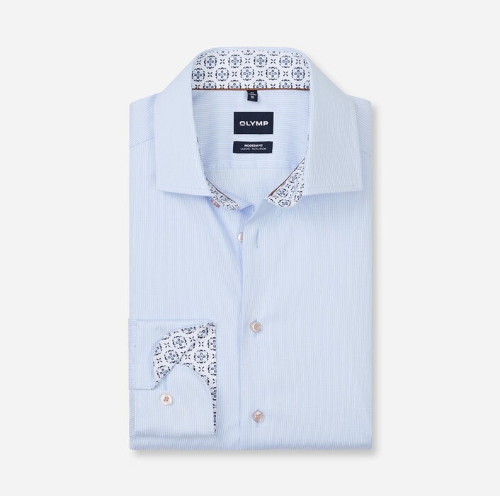 Chemise ciel col opposition Olymp