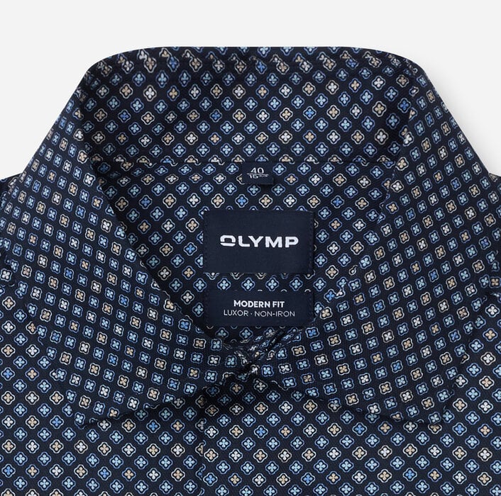 Chemise ville Modern imprimée marine Olymp