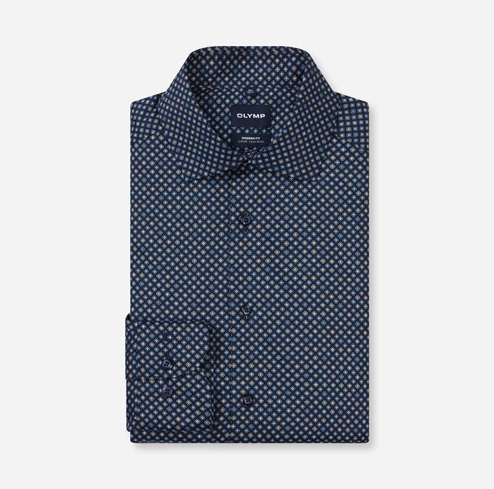 Chemise ville Modern imprimée marine Olymp
