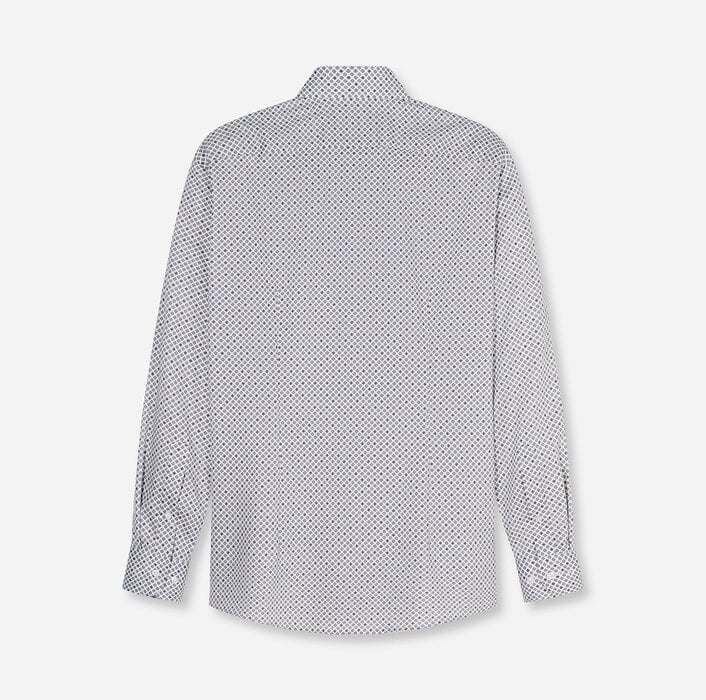 Chemise imprimée géométrique Gris Argent Olymp
